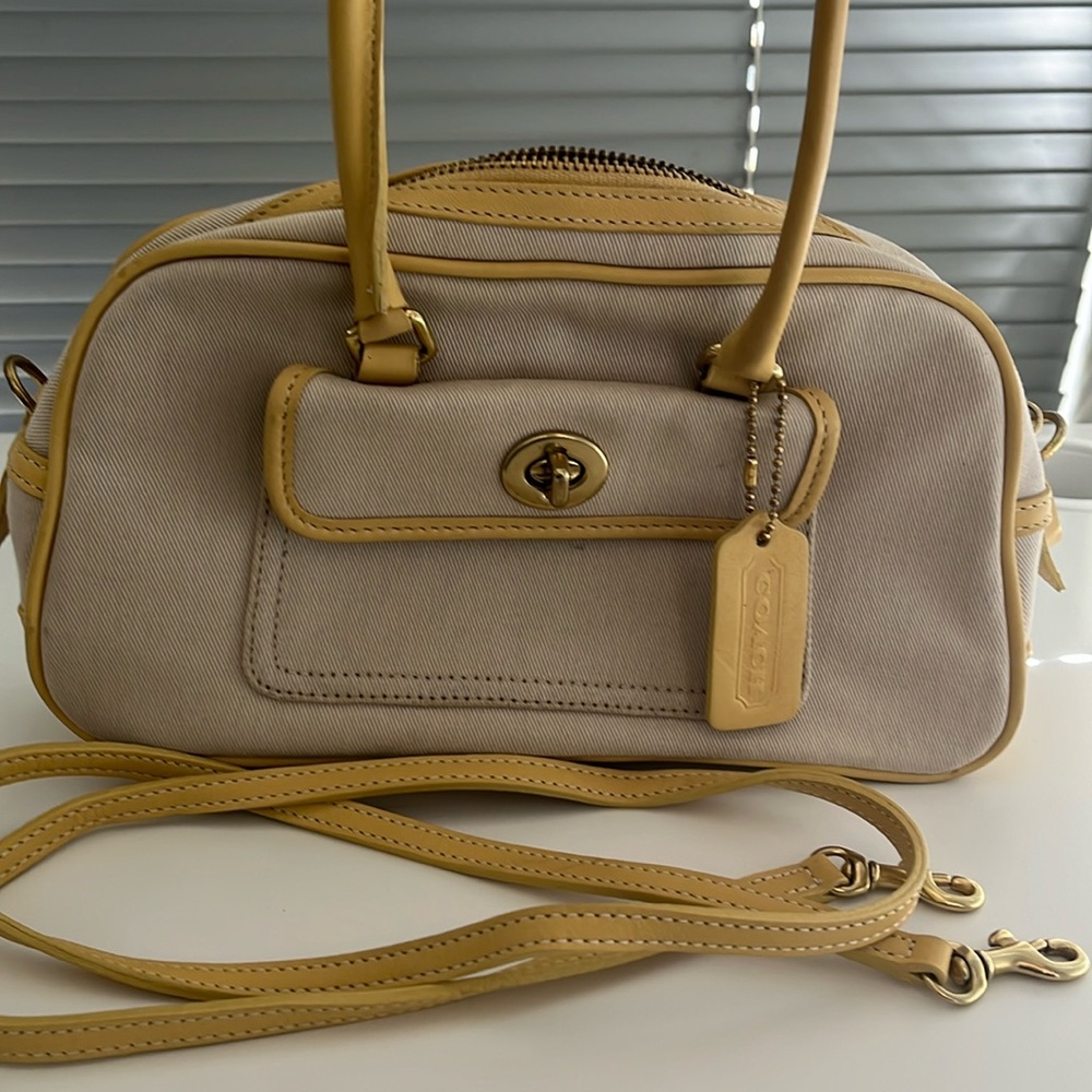 Coach Bag - Vintage Yellow and Beige